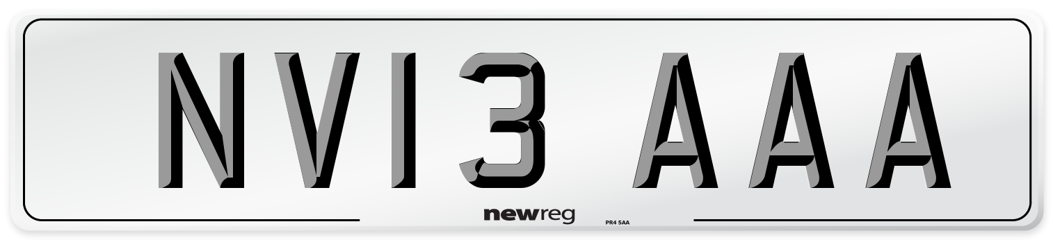 NV13 AAA Number Plate from New Reg